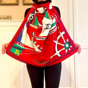 Chanel Silk Nautical Scarf
